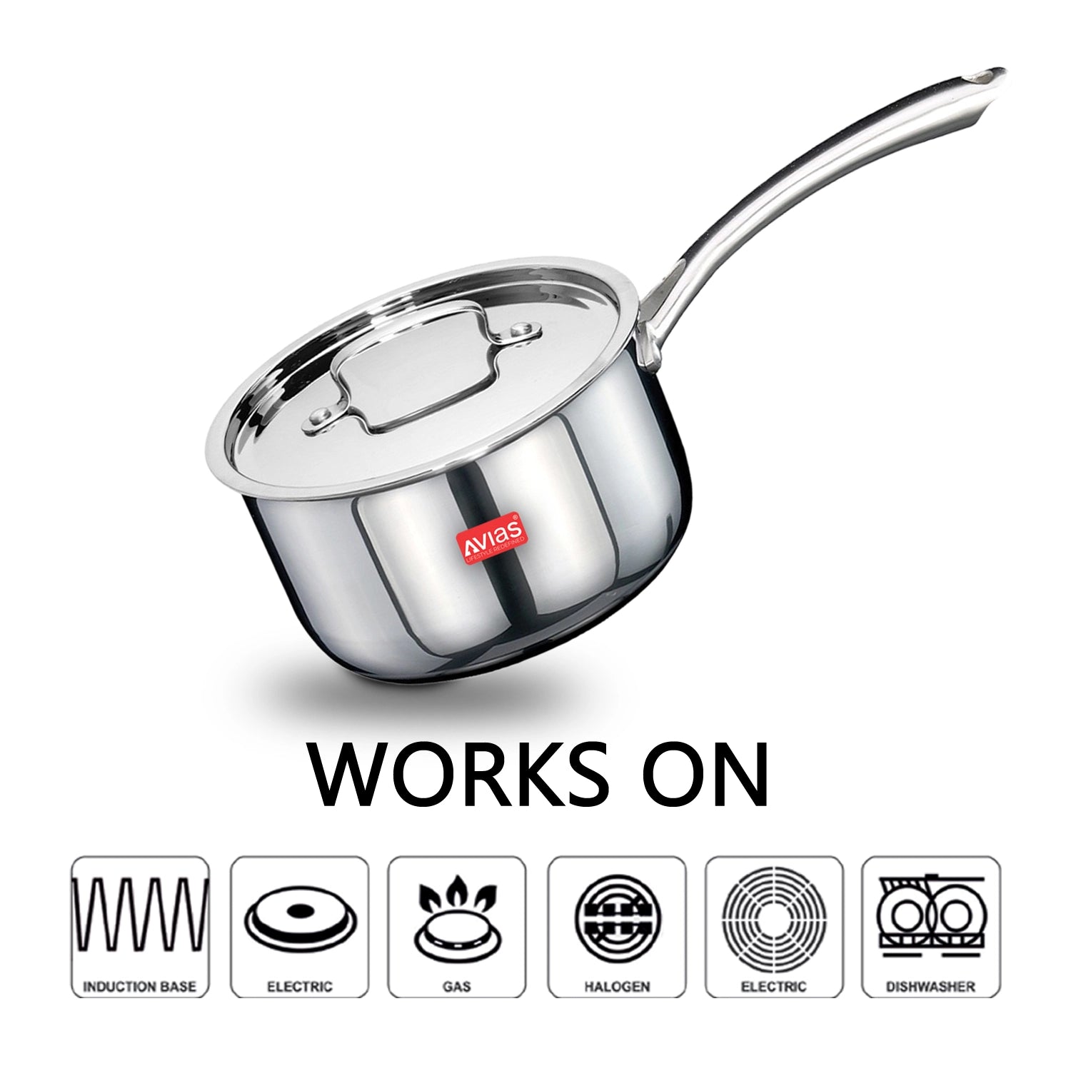 AVIAS Riara premium stainless steel Triply saucepan compatibility