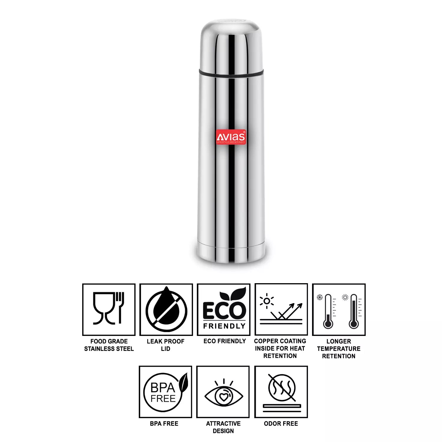 AVIAS Traveller Flask Stainless steel features