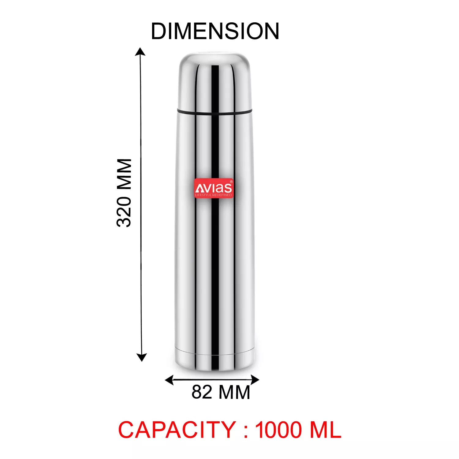 AVIAS Traveller Flask Stainless steel 1000 ml