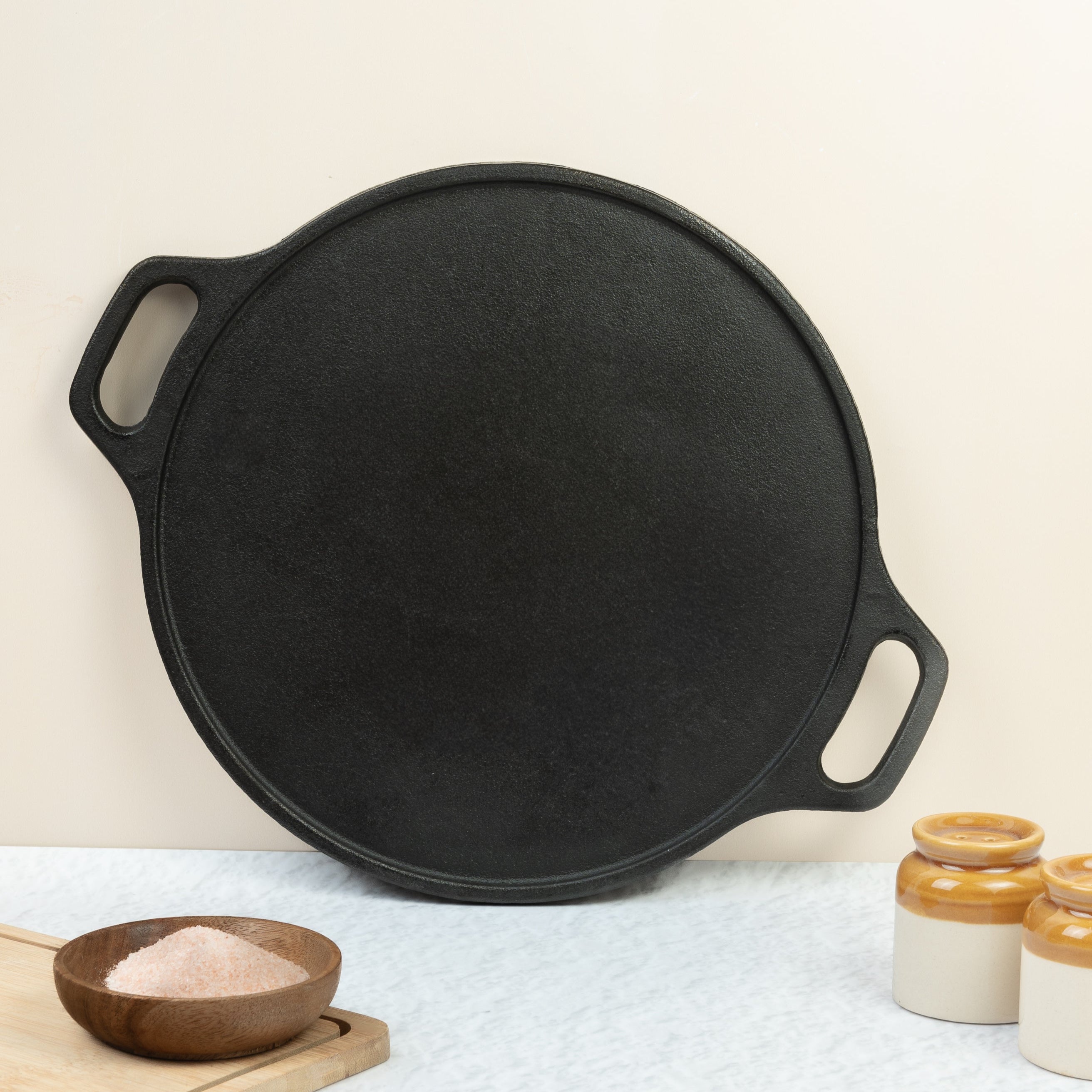 Cast Iron Dosa Tawa Pan/ Dosa Kallu/ Chapati Tawa/ Roti Iron Tawa |12 Inch Pan| Pre-Seasoned Cookware | Induction Friendly | 100% Natural & Toxin-Free