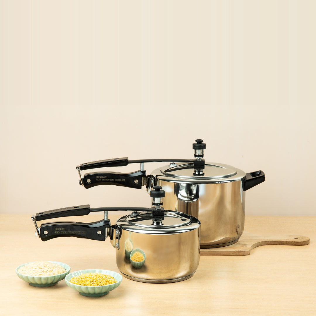 Avias Ceres Stainless Steel Pressure Cooker | Inner Lid | Induction Compatible | 2L–5L