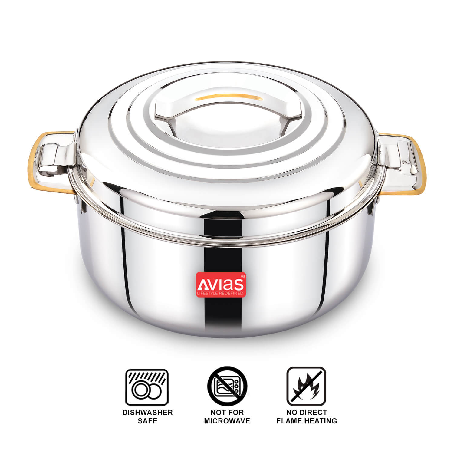 Avias Platina Gold Double wall insulated Stainless Steel Casserole compatibility