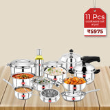 Avias Stainless Steel 11 PCS Kitchen set | Standard | High grade and Premium quality Stainless steel
