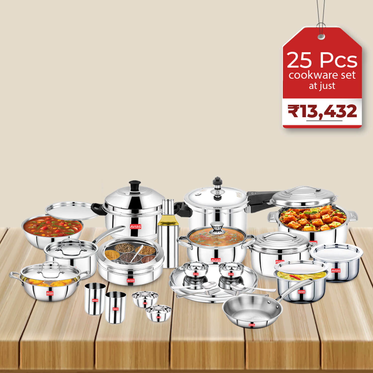 Stainless Steel 25 PCS Kitchen set | Premium | High grade and Premium quality
