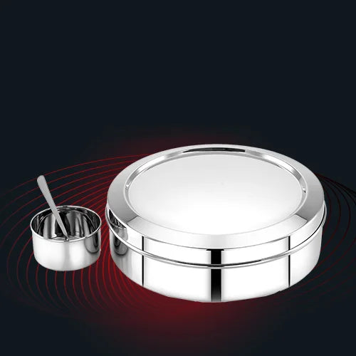 AVIAS stainless steel Deluxe spice box/ masala dani with stainless steel lid for kitchen