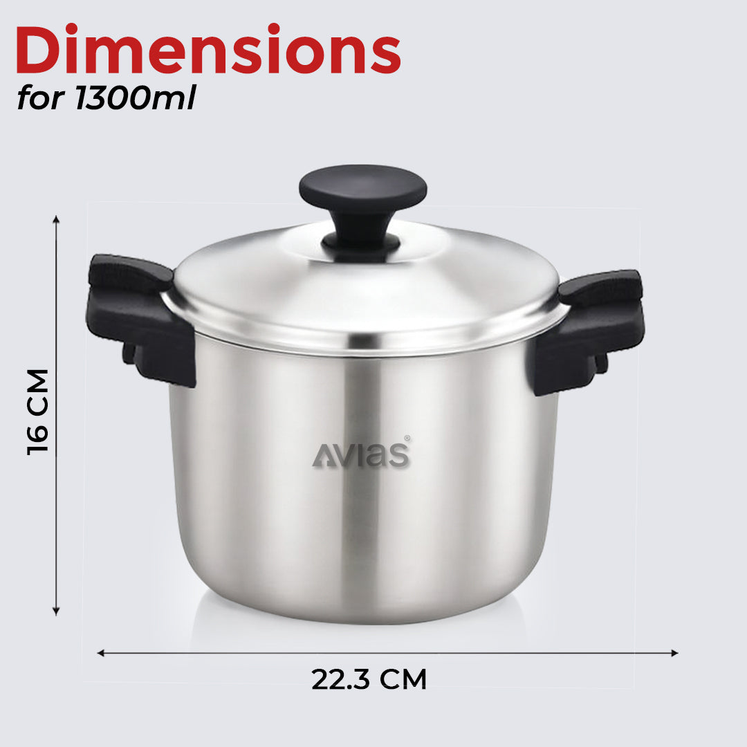 AVIAS Fabius Vacuum Insulated Casserole, Stainless Steel Hot & Cold Box with Twist Lock, Steel Hot Case for Roti, Rice, Gravy & Chapathi Box