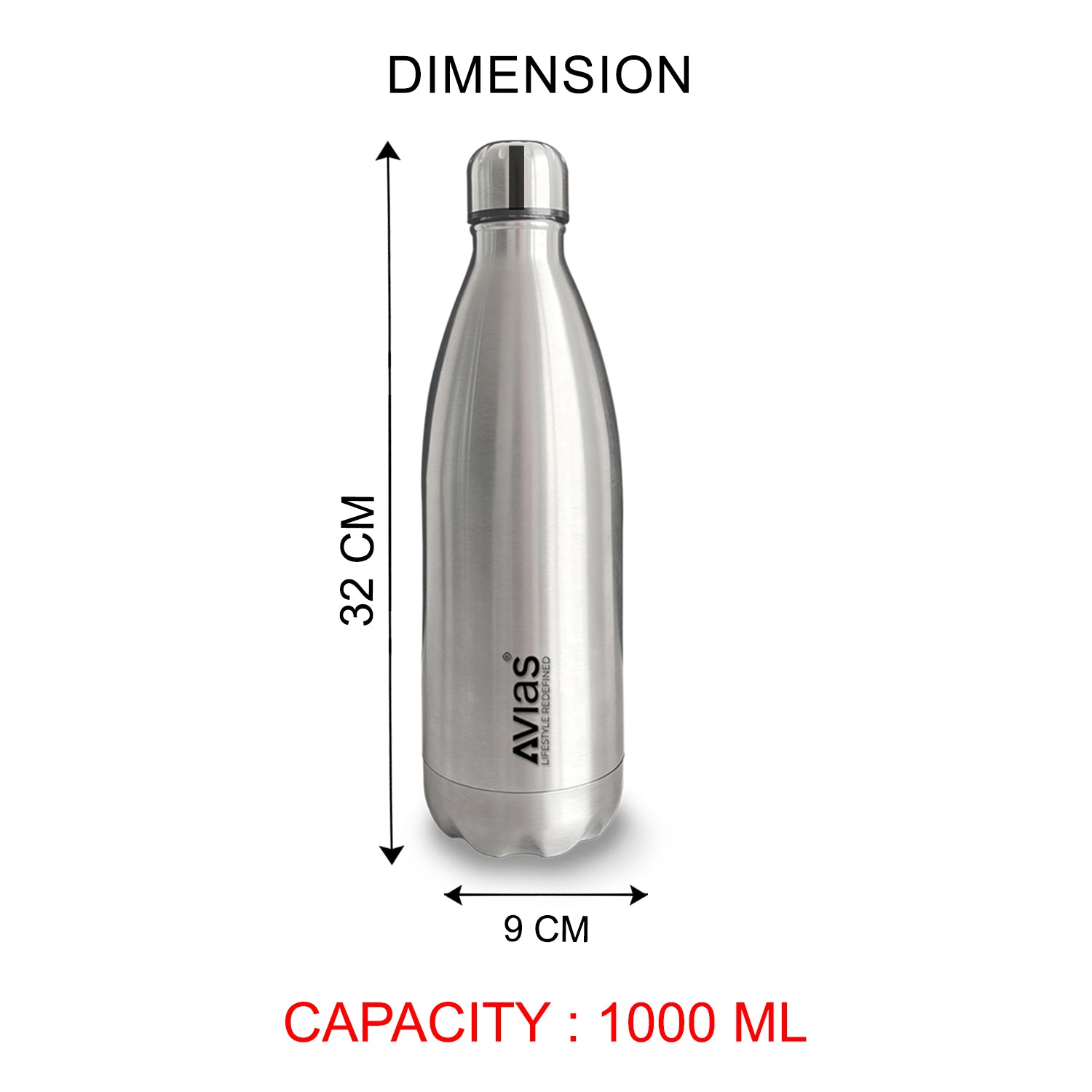 Evita premium stainless steel Vacuum Insulated Flask Water Bottle 1000 ML