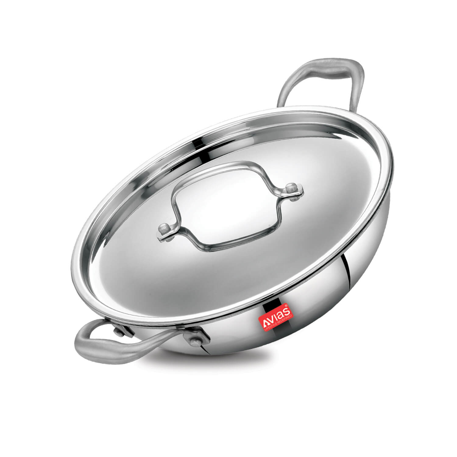 AVIAS Riara Premium Stainless steel Triply Kadai/ kadhai with lid