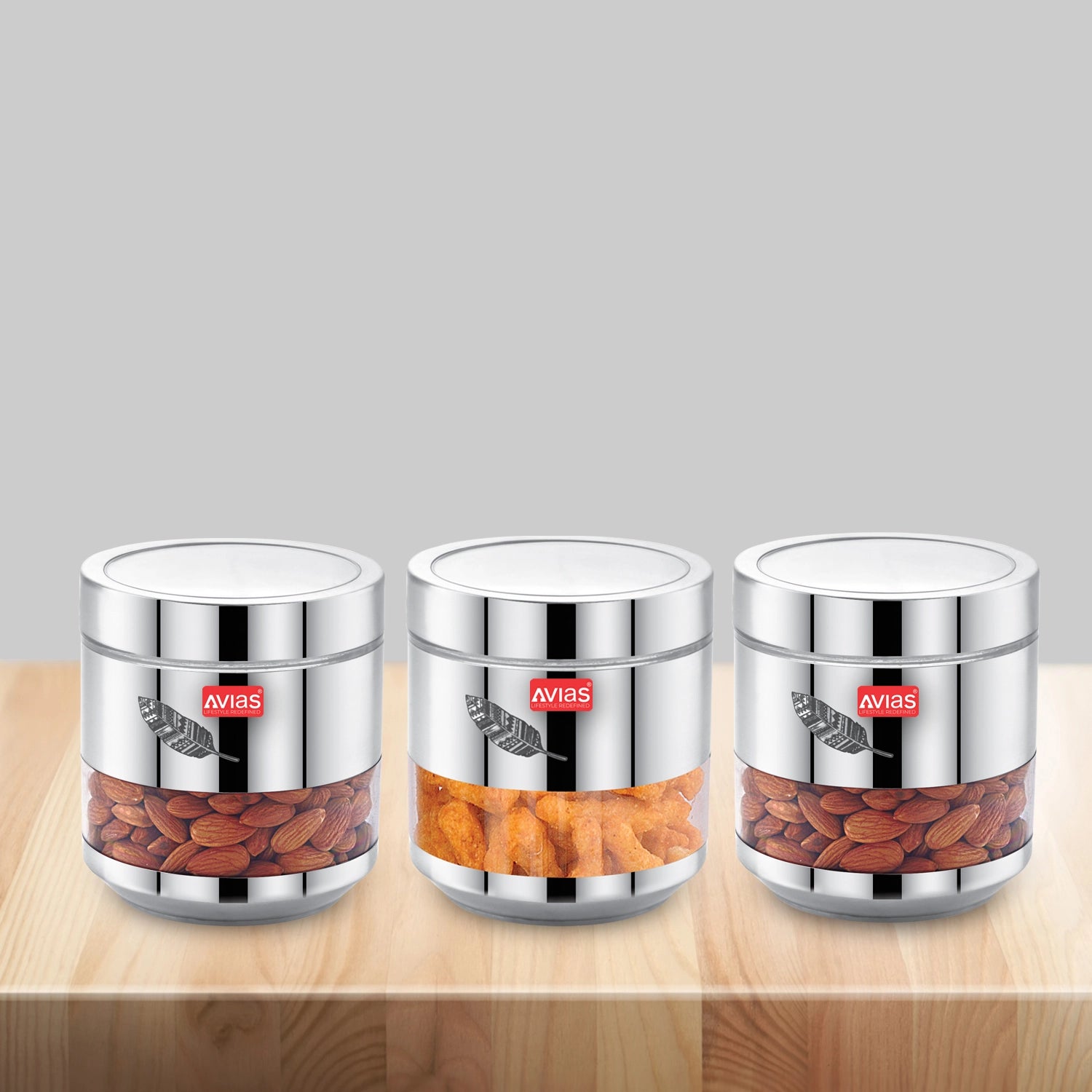 AVIAS Milano stainless steel Canister - Set of 3