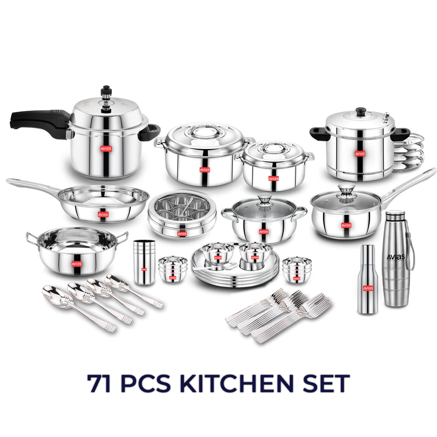 Stainless Steel 71 PCS Kitchen Set | Standard | High Grade And Premium Quality Stainless Steel