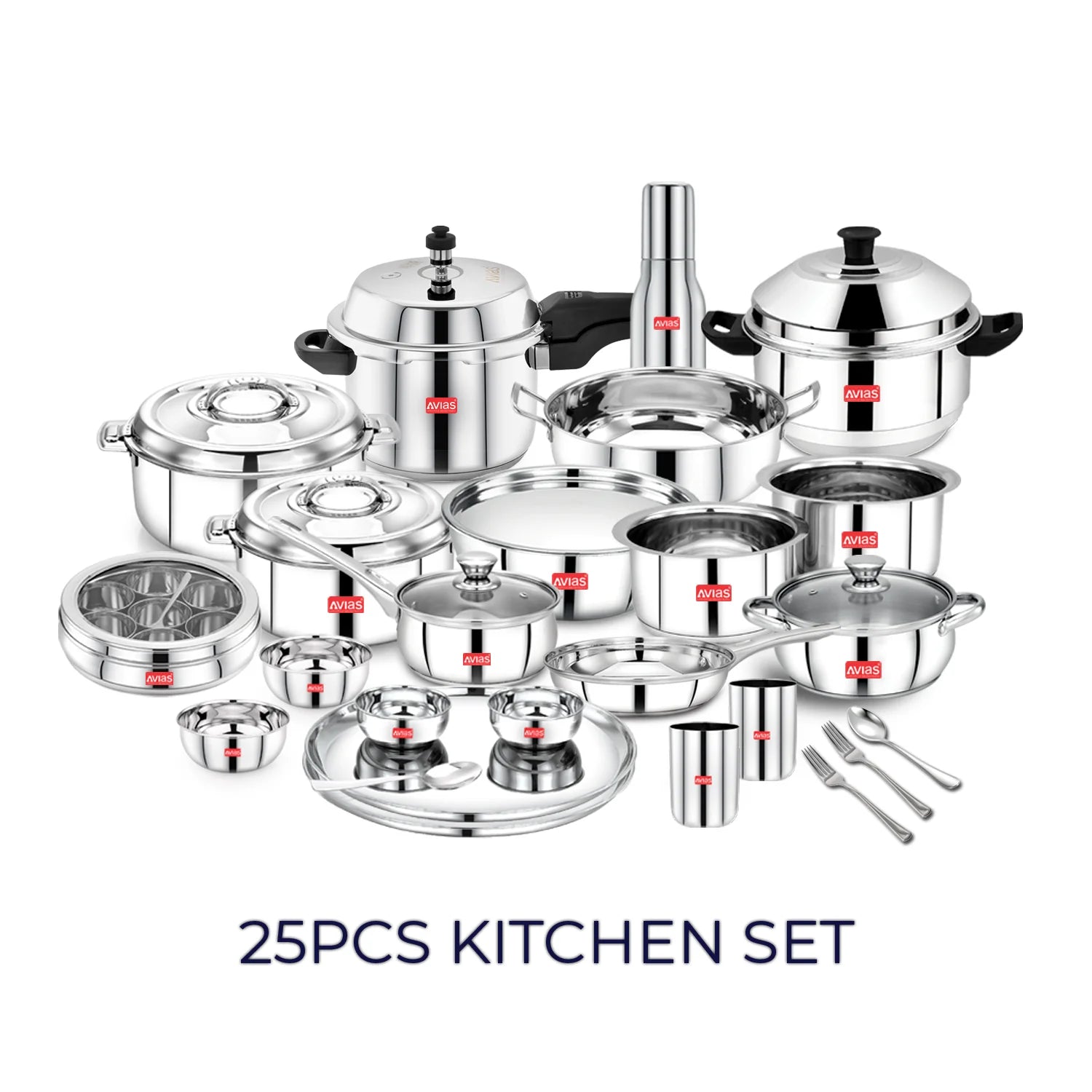 Best Stainless Steel Kitchenware sets 25 Pieces 