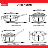 Best Stainless Steel Kitchenware sets 25 Pieces dimension