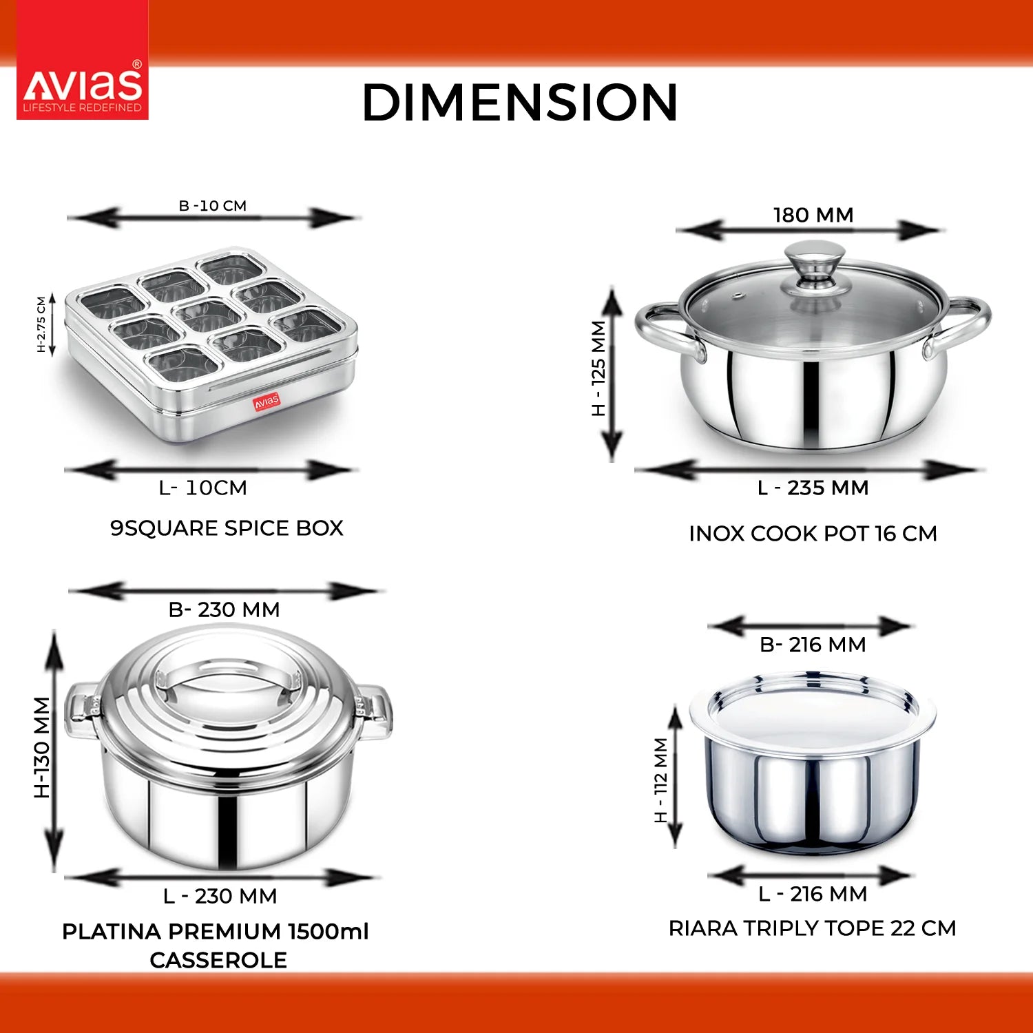 Best Stainless Steel Kitchenware sets 11 Pieces dimension