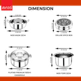 Avias Stainless Steel kitchenware/ cookware 11 PCS Kitchen set dimention