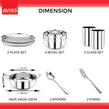 Best Stainless Steel Kitchenware sets 25 Pieces dimension