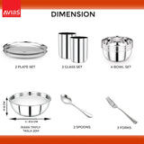 Best Stainless Steel Kitchenware sets 25 Pieces dimension