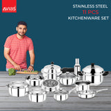 Avias Stainless Steel kitchenware/ cookware 11 PCS Kitchen set 