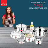 Avias Stainless Steel  kitchenware/ cookware 7 PCS Kitchen set 