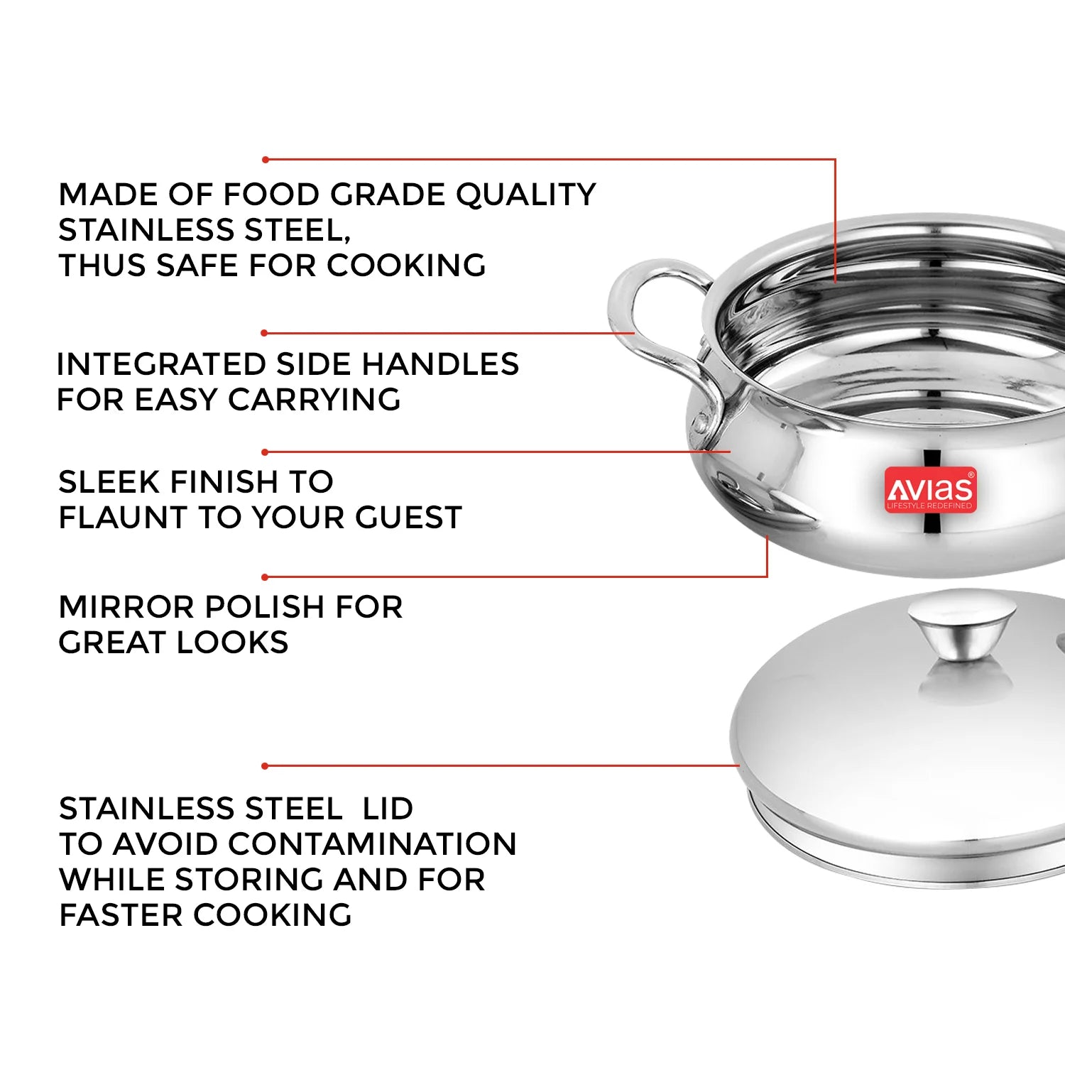AVIAS Aroma High-quality stainless steel Handi Set made of features