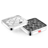AVIAS Flora 9 square Premium quality Stainless steel Dry fruit cum Spice box open