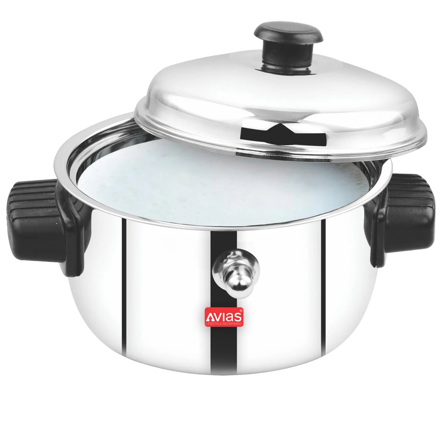 AVIAS Stainless Steel Milk Boiler/Milk pot/ Milk Cooker with lid open