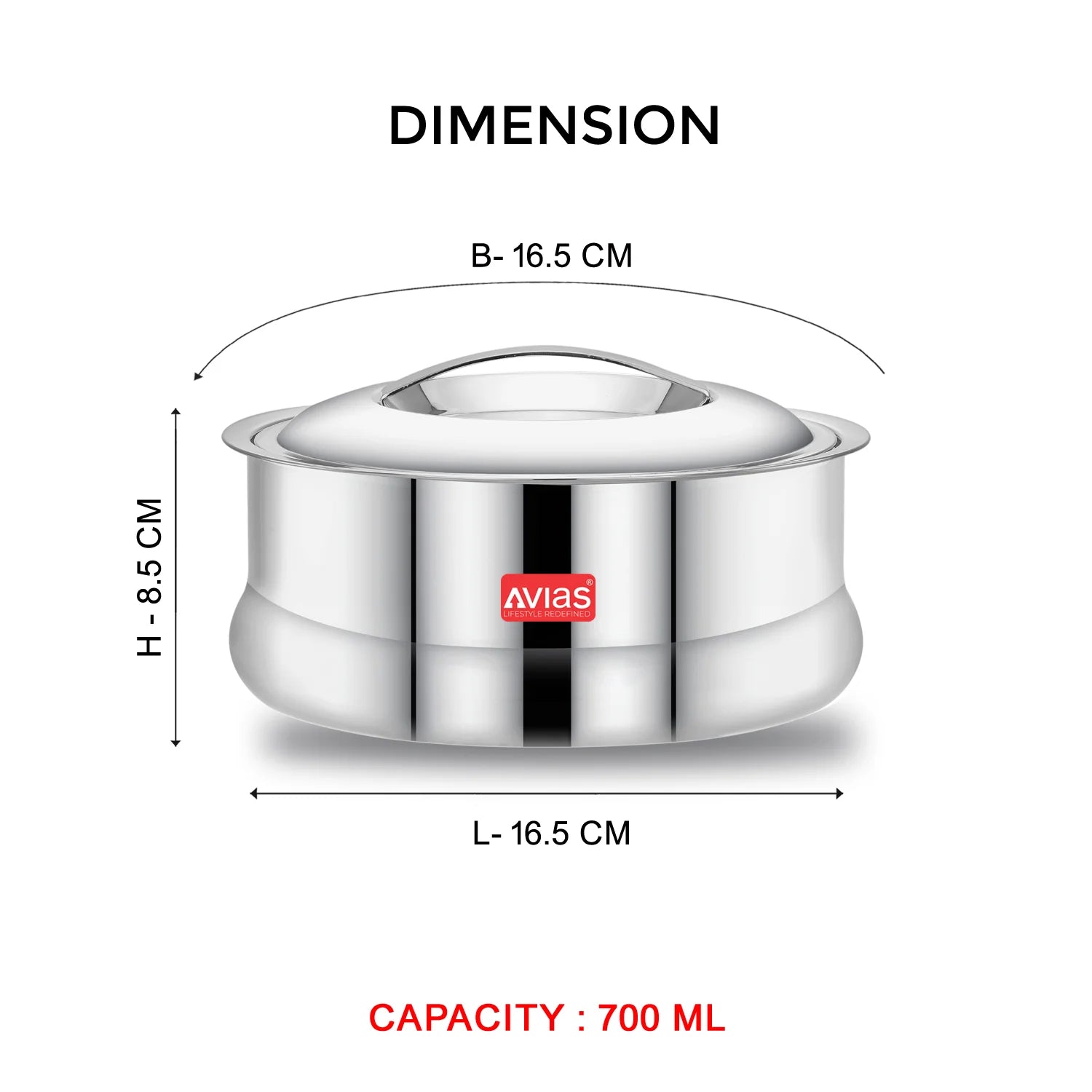 AVIAS Ruby Casserole Stainless steel 700 ml