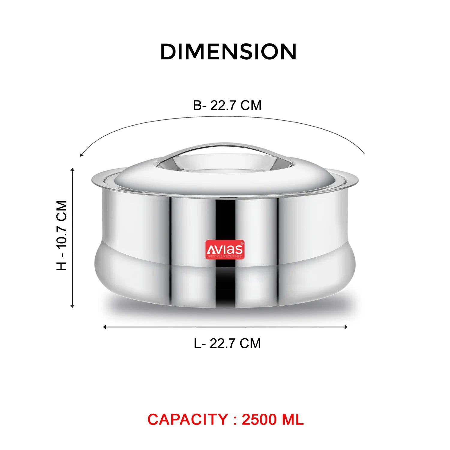 AVIAS Ruby Casserole Stainless steel 2500 ml