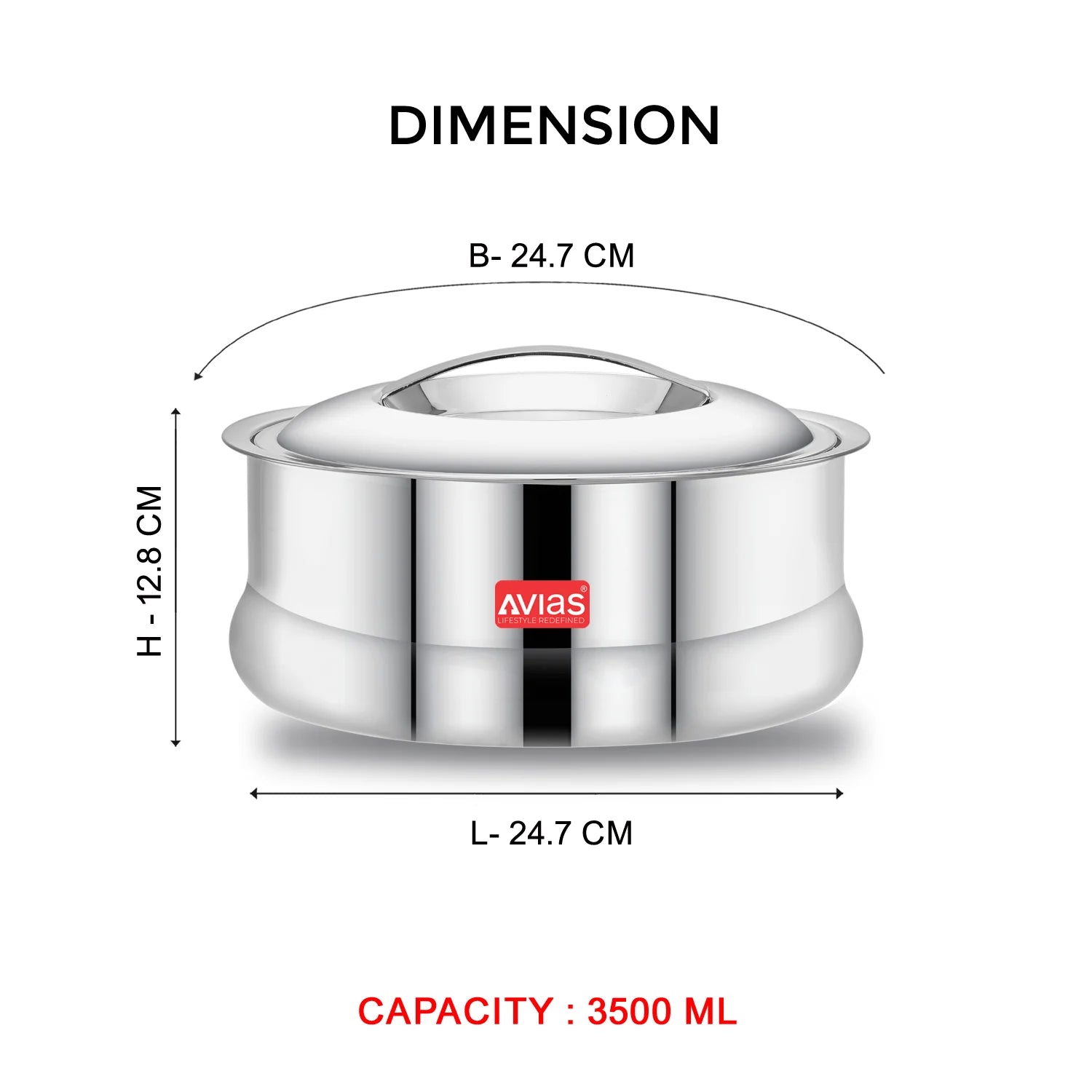 AVIAS Ruby Casserole Stainless steel 3500 ml