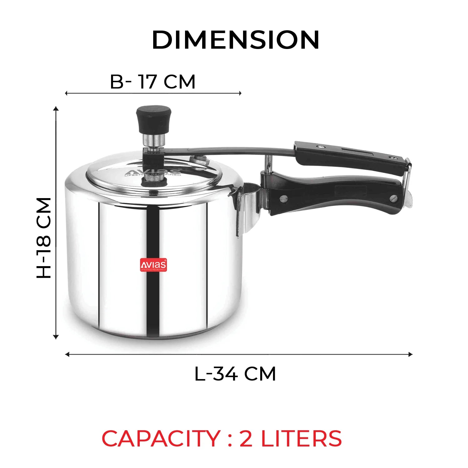 Ceres stainless steel premium pressure cooker Inner lid 2 liters