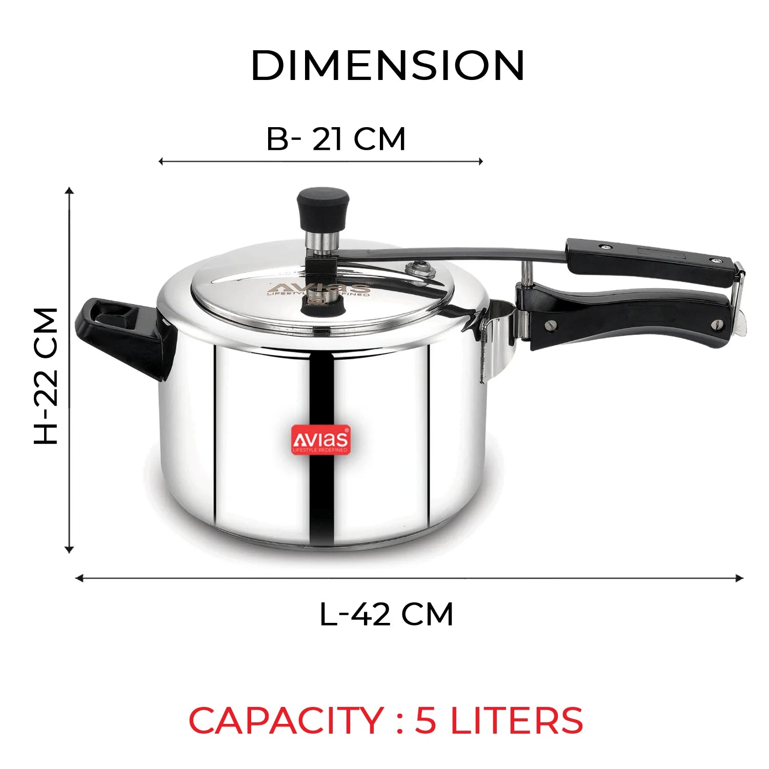 Ceres stainless steel premium pressure cooker Inner lid 5 liters