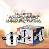 AVIAS Stainless Steel Excello Idly pot/ Cooker/ Maker package