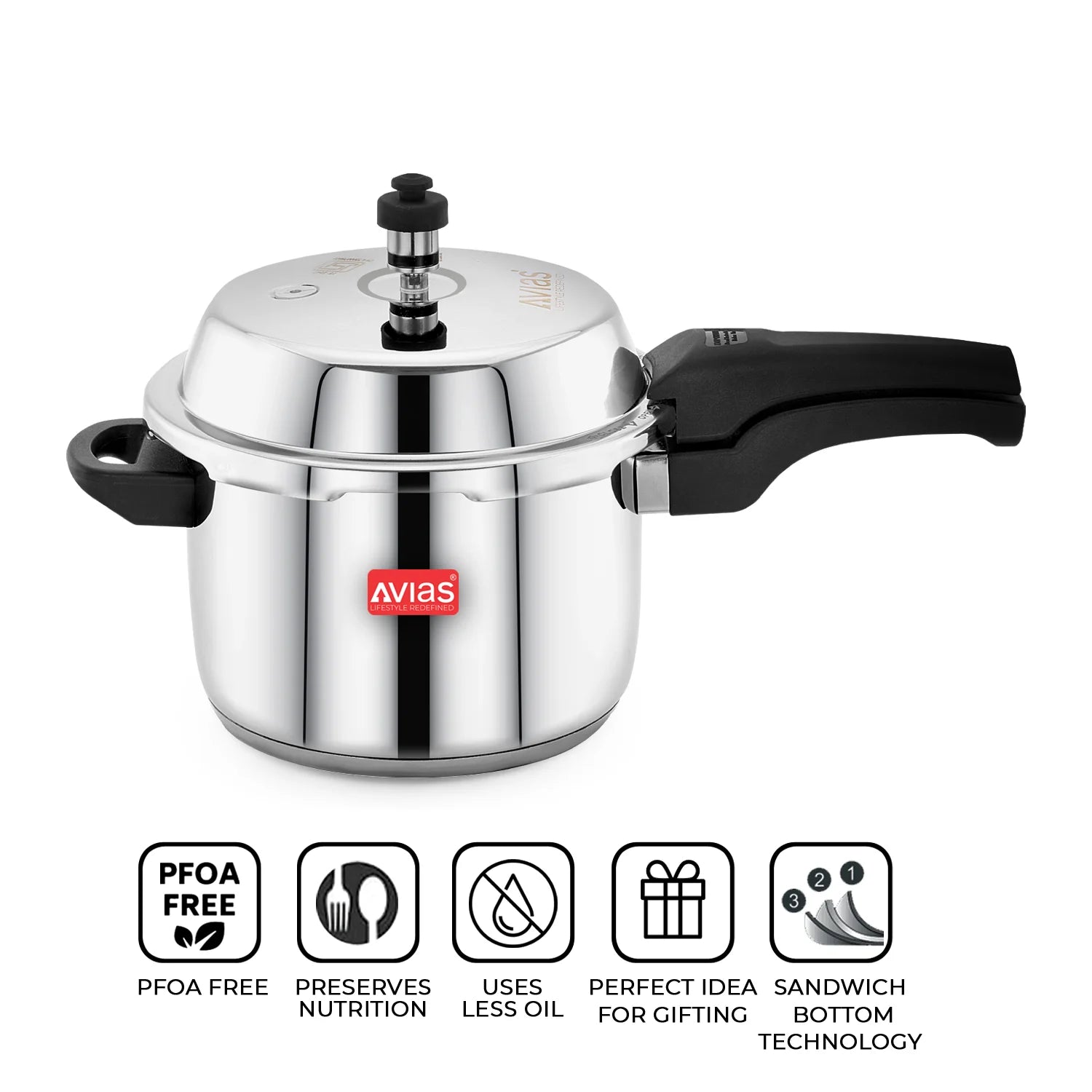 AVIAS Ceres Premium Stainless Steel Outerlid Pressure Cooker Avias world