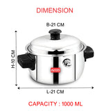 AVIAS Stainless Steel Milk Boiler/Milk pot/ Milk Cooker with lid 1000 ml