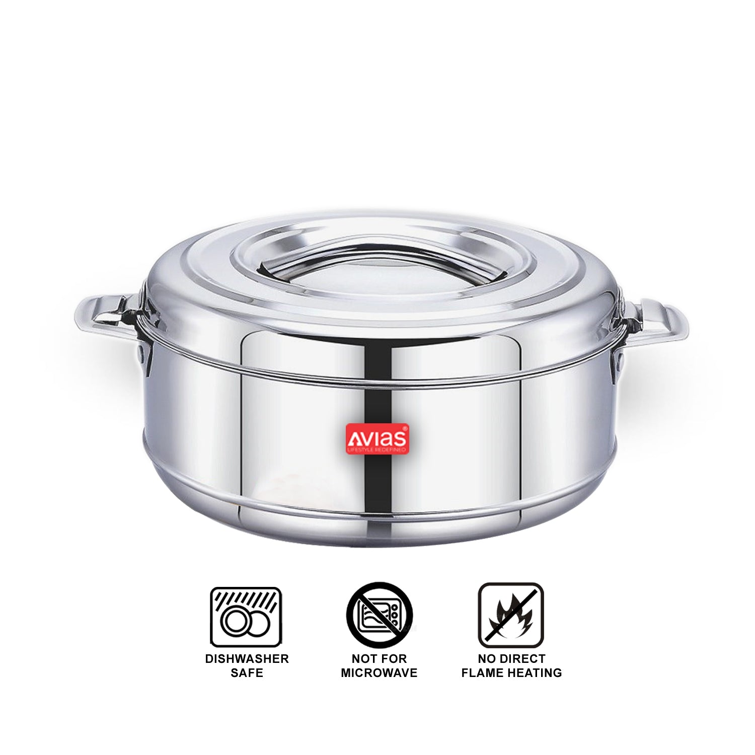 AVIAS Astra Casserole/Hotpot | Highly durable & odor free | Double wall insulated | Firm twist lock | Sturdy side handles | set of 3-1000 ml / 1500 ml / 2500 ml
