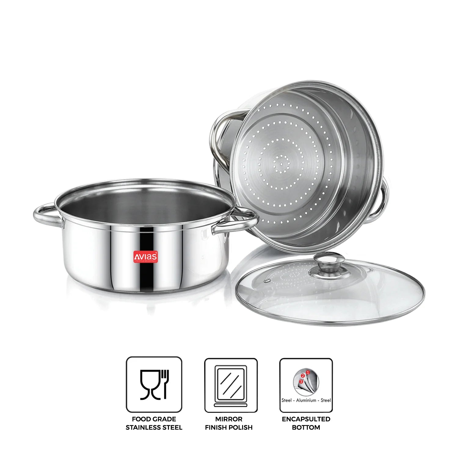 Avias Spectra Stainless steel Steamer features