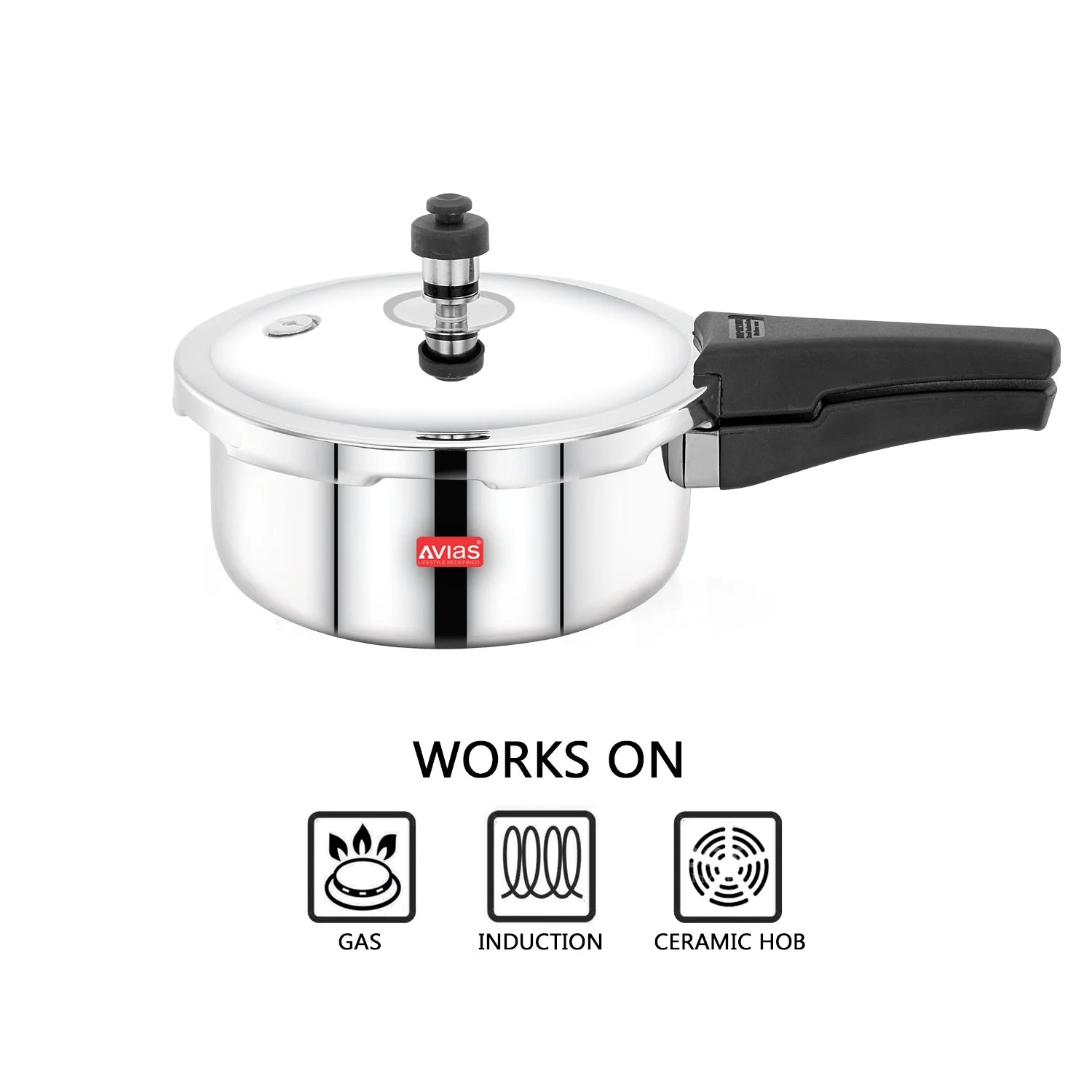 AVIAS Riara Premium Stainless Steel Triply Pressure Cooker with outer lid compatibility