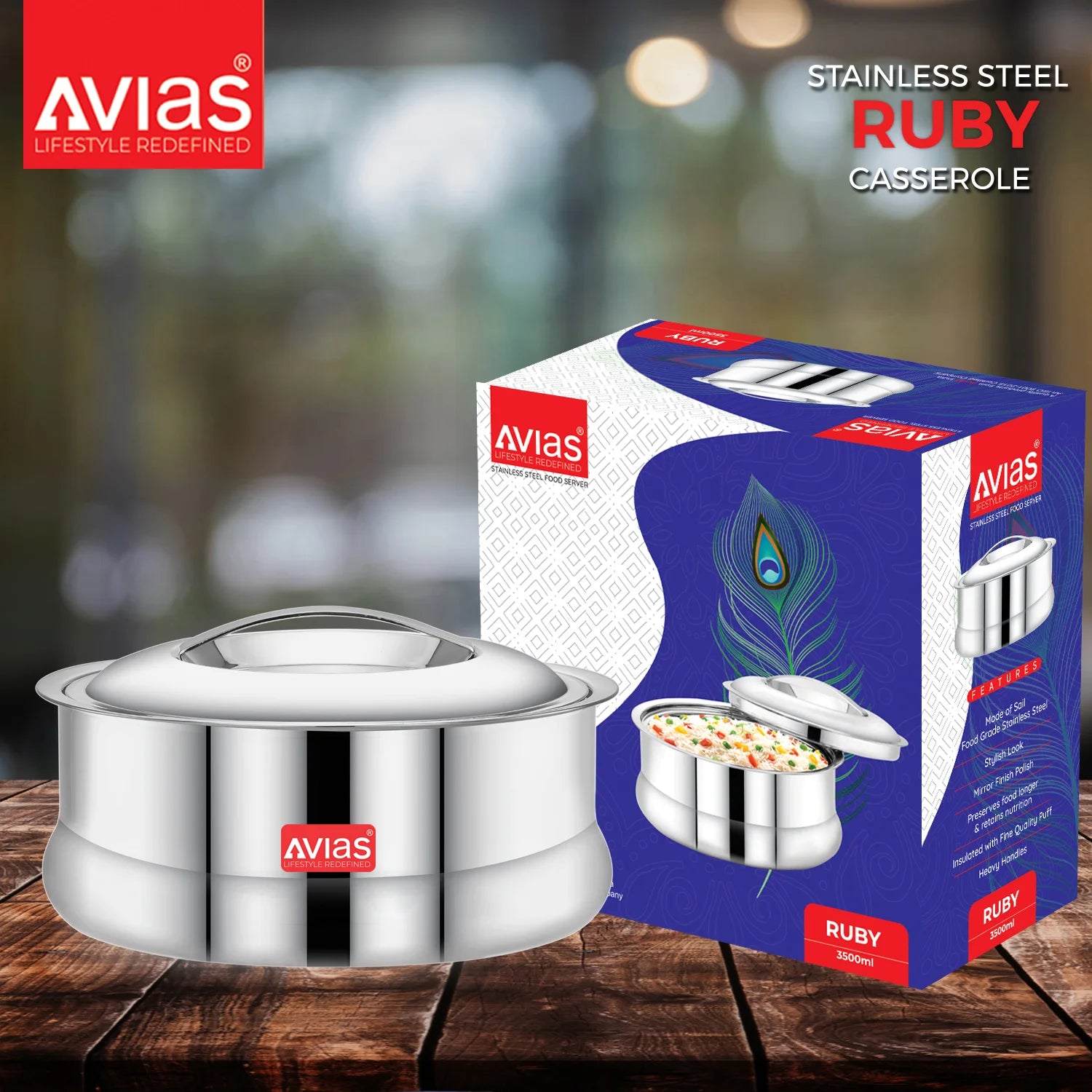 AVIAS Ruby Casserole Stainless steel package