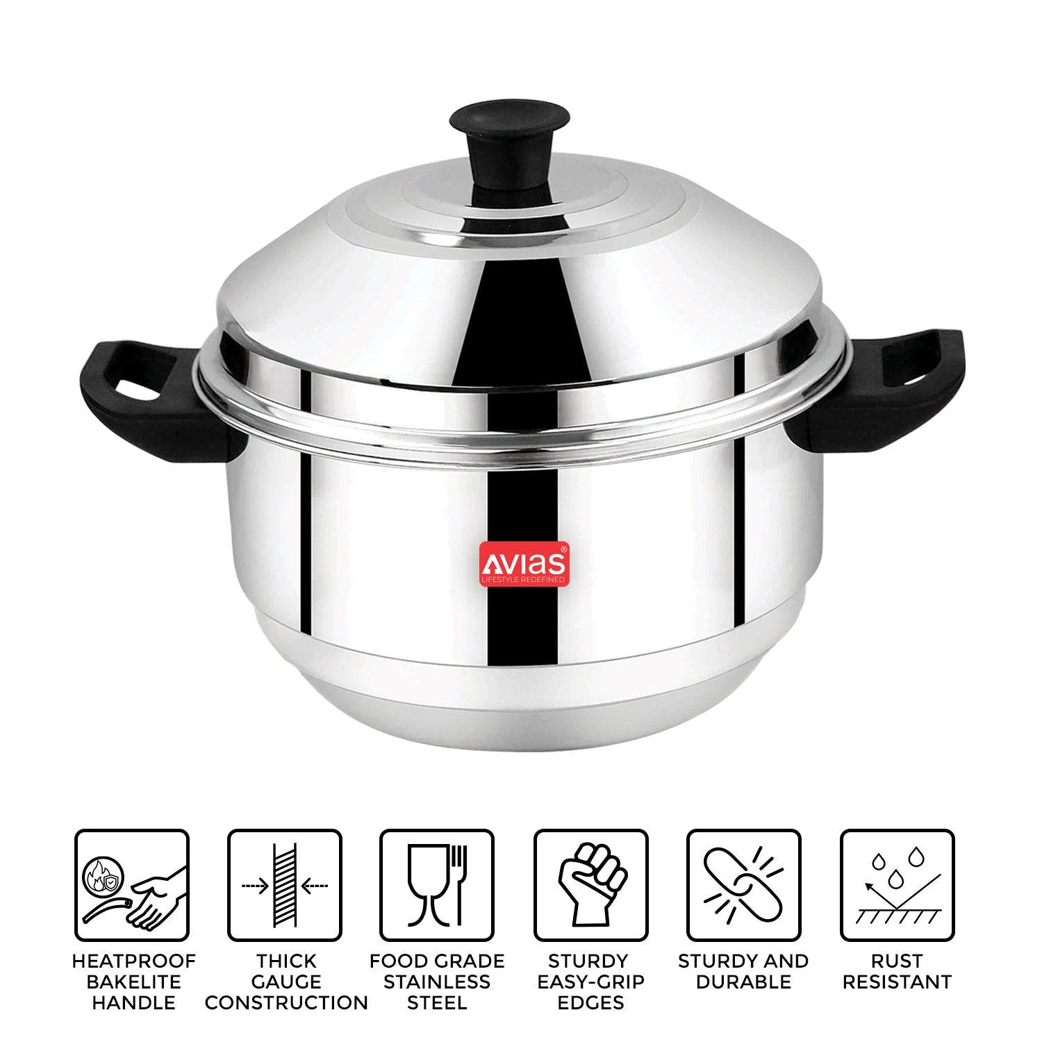 AVIAS Stainless Steel Excello Idly pot/ Cooker/ Maker main features