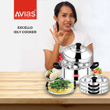 AVIAS Stainless Steel Excello Idly pot/ Cooker/ Maker for kitchen