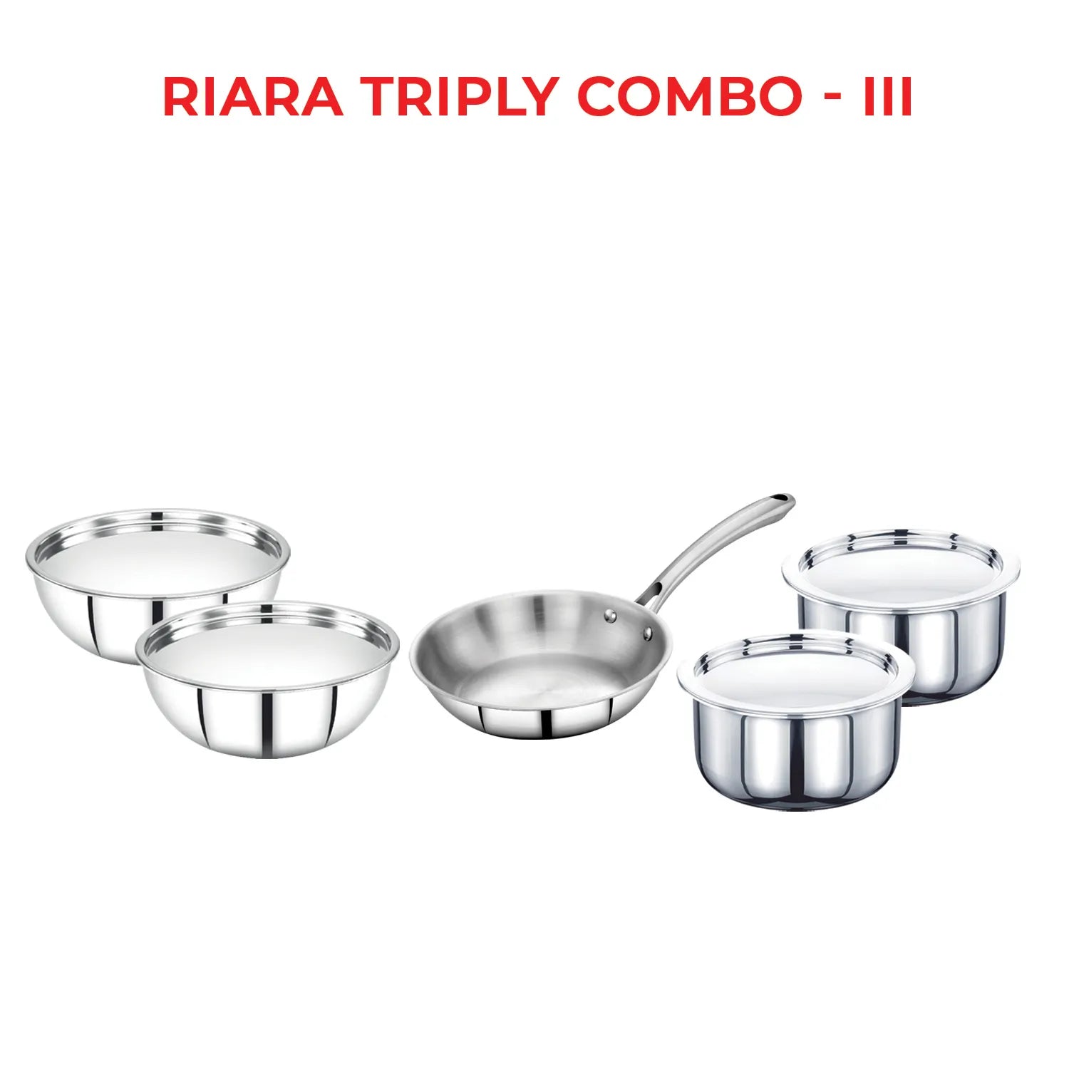 AVIAS Triply Combo III - Riara (Frypan 22cm + Talsa 20cm & 22cm + Tope 14cm & 16cm)