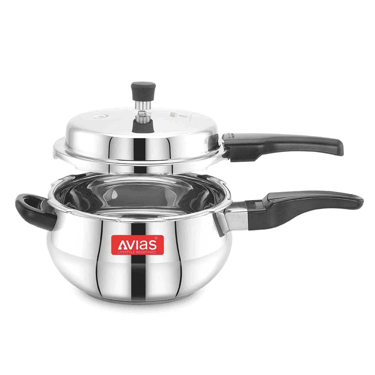 AVIAS Avanti Handi high-quality stainless steel pressure cooker with outer lid open