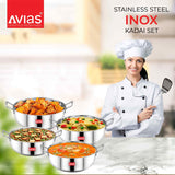 AVIAS Inox IB stainless steel kadai for cooking good quality food in the kitchen