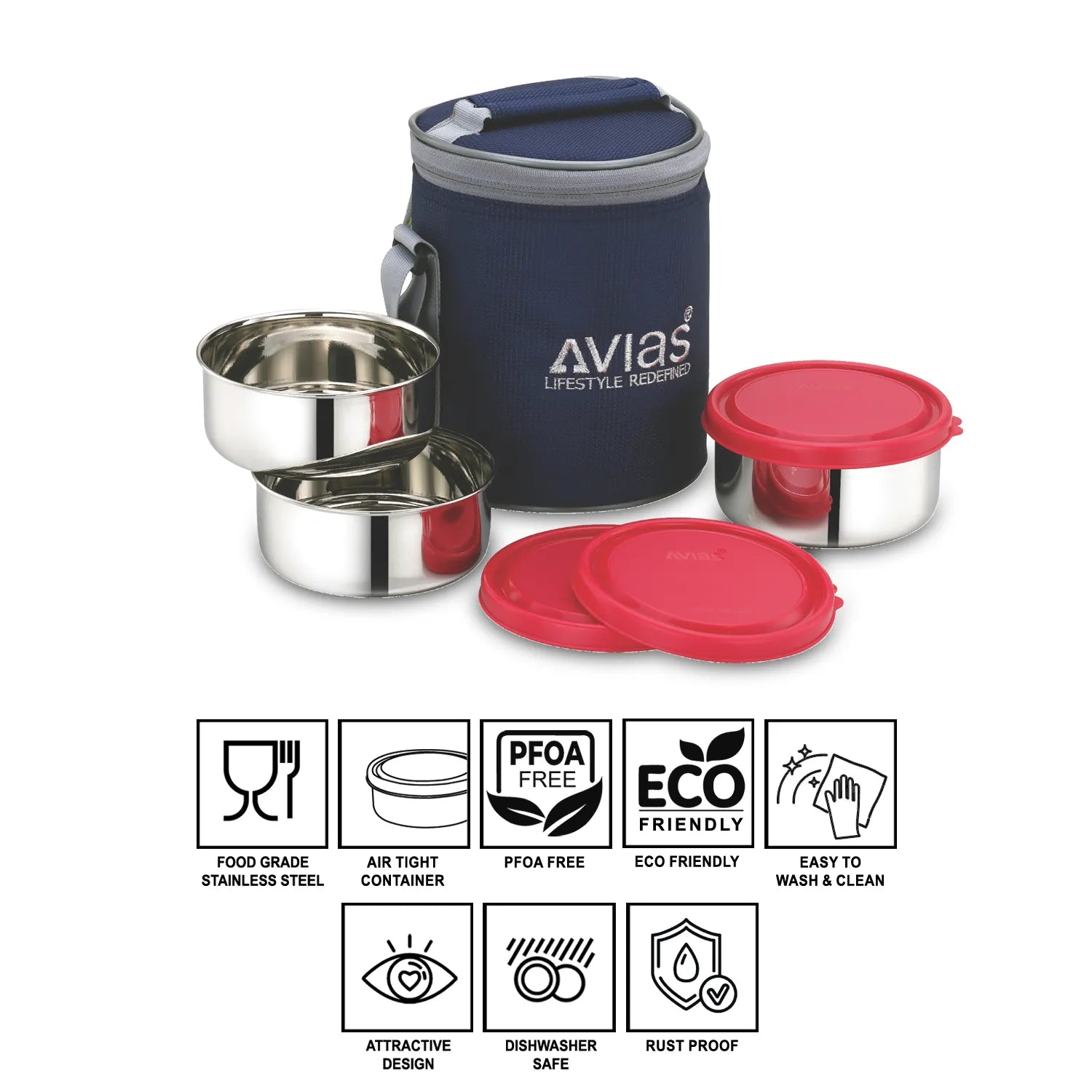 Avias Stainless Steel Lunch Box for Kids Will Keep Food Warm