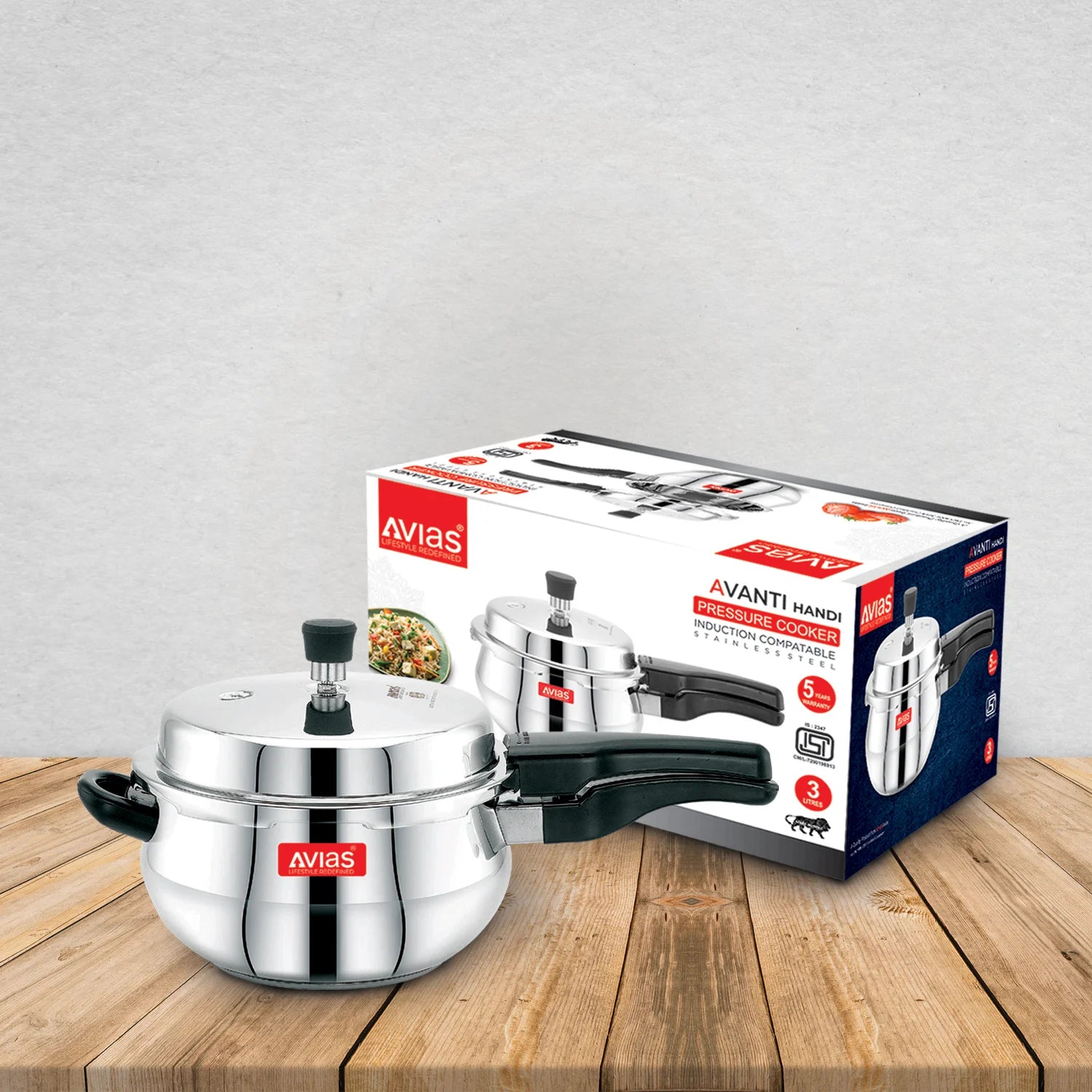AVIAS Avanti Handi high-quality stainless steel pressure cooker package