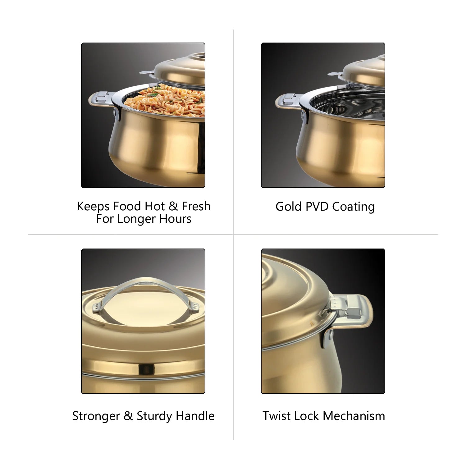 AVIAS Riara Gold Premium Stainless steel casserole features