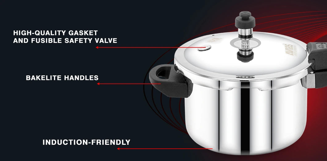 AVIAS Riara Premium Stainless Steel Triply Pressure Cooker With Outer Lid
