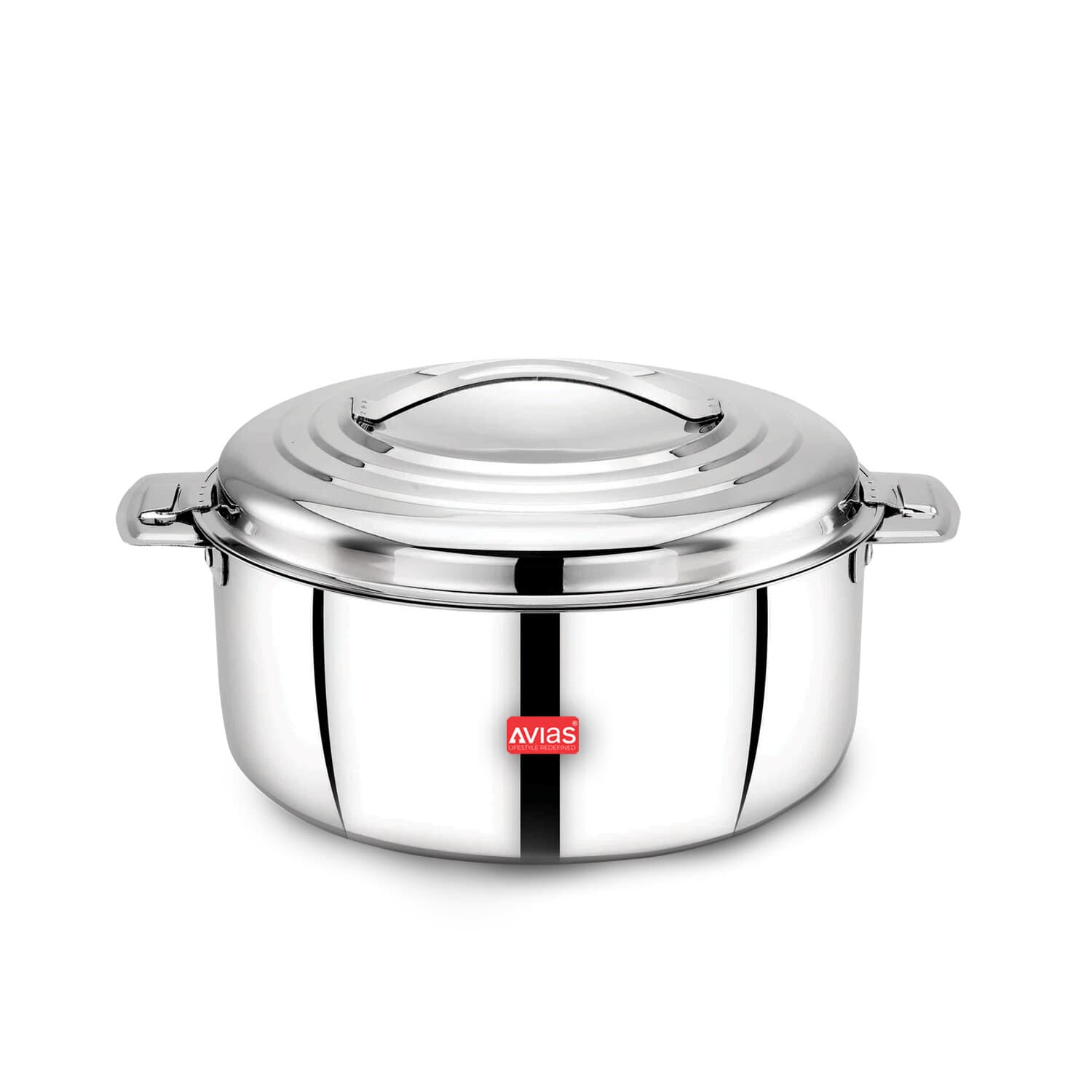 AVIAS Platina Premium Double wall insulated Stainless Steel Casserole/ Hotpot/ Chapati box/ Hot case with steel lid | Retains temperature | Twist lock | 1000ml /1500ml / 2500ml/3500/5000/7500 - Silver