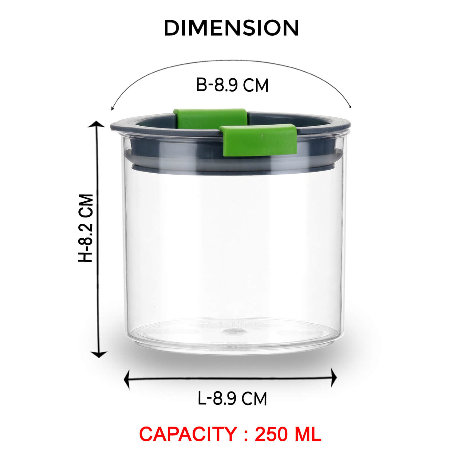 Tic Tac canister 250 ML dimension