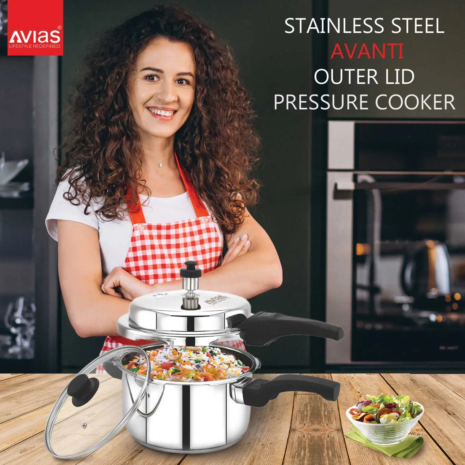 Ceres stainless steel premium outer lid pressure cooker for best food preparation.