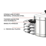AVIAS stainless steel Idly cooker/ idly maker/ idly pot with Bakelite handles features